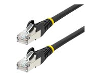 StarTech.com 3m CAT6a Ethernet Cable - Black - Low Smoke Zero Halogen (LSZH) - 10GbE 500MHz 100W PoE++ Snagless RJ-45 w/Strain Reliefs S/FTP Network Patch Cord - Cordon de raccordement - RJ-45 (M) pour RJ-45 (M) - 3 m - S/FTP - CAT 6a - IEEE 802.3bt - sans halogène, moulé, sans crochet, bloqué - noir NLBK-3M-CAT6A-PATCH